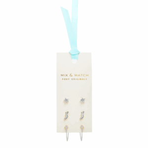 Bowie Earrings, Silver