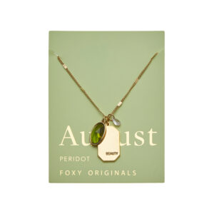 August Birthstone Necklace, Gold