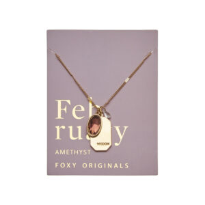 February Birthstone Necklace, Gold