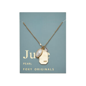 June Birthstone Necklace, Gold