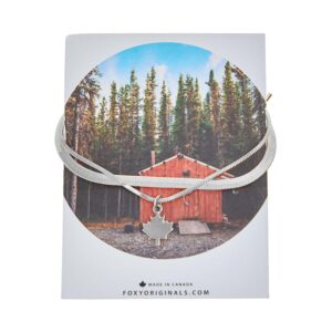 Maple Leaf Adjustable Bracelet, Silver