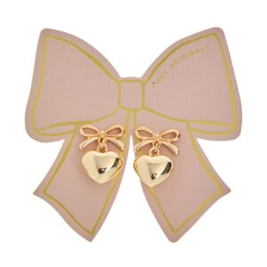 Bow Drop Earrings, Gold
